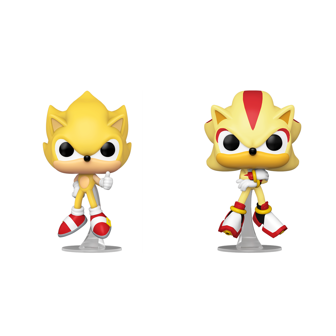 Funko Pop! Super Sonic & Super Shadow 2-Pack (Flocked)